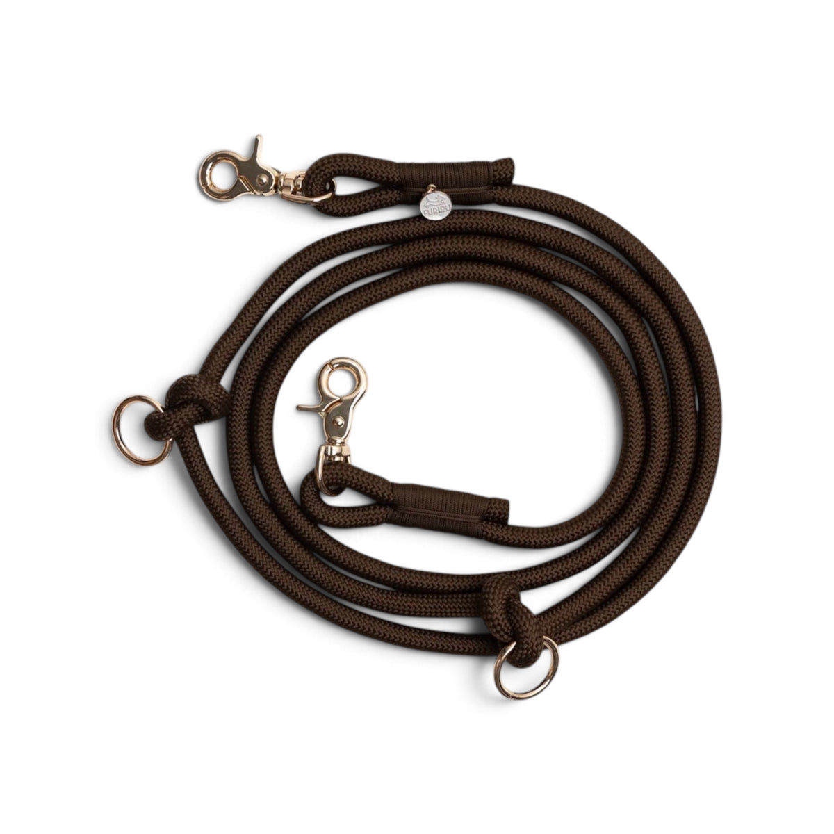 Hands Free Braided Leash- Brown