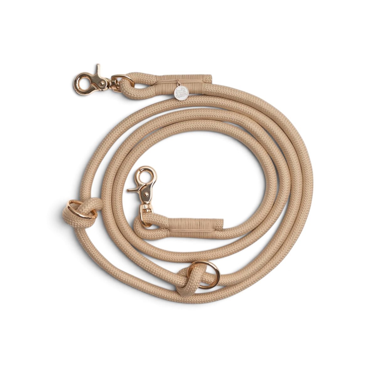 Hands Free Braided Leash- Tan